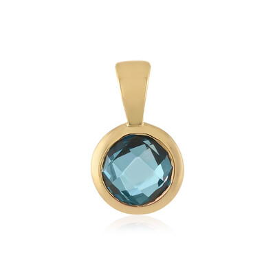 Gouden hanger met een Londen-blauwe topaas