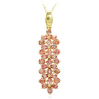 Gouden halsketting met Onverhitte Padparadscha Saffieren (AMAYANI)