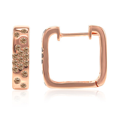 Gouden oorbellen met SI1 Argyle Rose De France Diamanten (Annette)