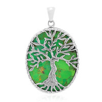 Zilveren hanger met een Groene Kingman Mohave Turkoois (Art of Nature)