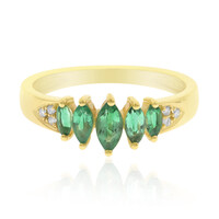 Gouden ring met AAA Zambia smaragden