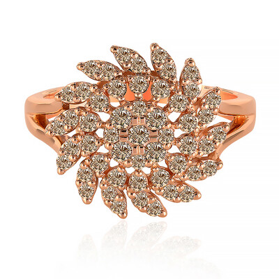 Gouden ring met SI1 Argyle Rose De France Diamanten (Annette)