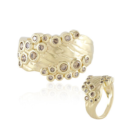 Gouden ring met I2 Champagne Diamanten (de Melo)