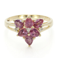 Gouden ring met Onverhitte Padparadscha Saffieren