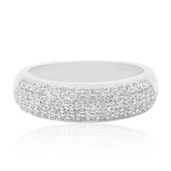 Zilveren ring met witte topaasstenen