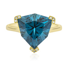 Gouden ring met een Londen-blauwe topaas