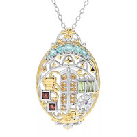 Zilveren halsketting met peridoots (Gems en Vogue)