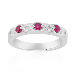 Zilveren ring met Birmese Robijnen (Pallanova)