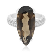 Zilveren ring met een rookkwarts