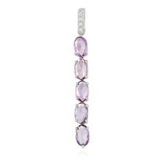 Zilveren hanger met Onverhitte Purper Saffieren