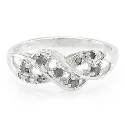 Zilveren ring met Fancy diamanten