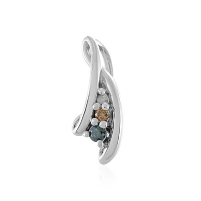 Zilveren hanger met een I3 Champagne Diamant