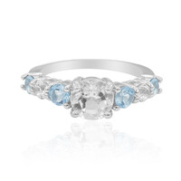 Zilveren ring met een witte topaas