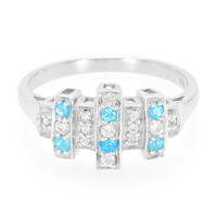 Zilveren ring met neon blauwe apatieten