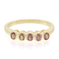 Gouden ring met Onverhitte Padparadscha Saffieren