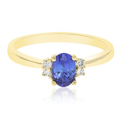 Gouden ring met een AAA tanzaniet (CIRARI)