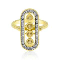 Zilveren ring met citrienstenen