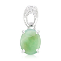 Zilveren hanger met een keizerlijk chrysopraas