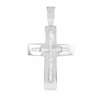 Zilveren hanger met een witte saffier