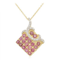 Gouden halsketting met Onverhitte Padparadscha Saffieren (AMAYANI)