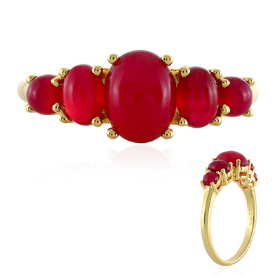 Zilveren ring met een framboos chalcedoon
