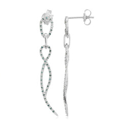 Zilveren oorbellen met Fancy diamanten