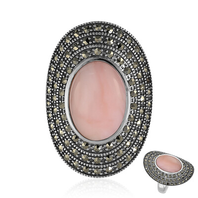 Zilveren ring met een roze opaal (Annette classic)