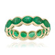 Gouden ring met Zambia-smaragdstenen