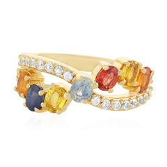 Zilveren ring met saffieren