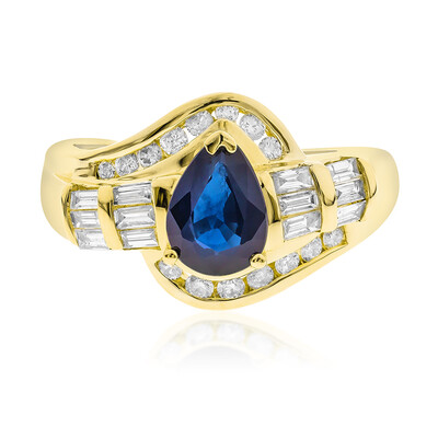 Gouden ring met een Ceylon saffier (CIRARI)
