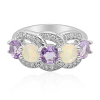 Zilveren ring met amethisten