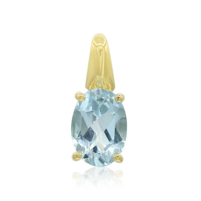 Zilveren hanger met een hemel-blauwe topaas