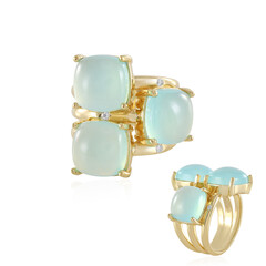 Zilveren ring met Blauwe chalcedonen