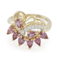 Gouden ring met Onverhitte Padparadscha Saffieren (AMAYANI)