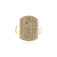 Gouden ring met VS1 champagne diamanten