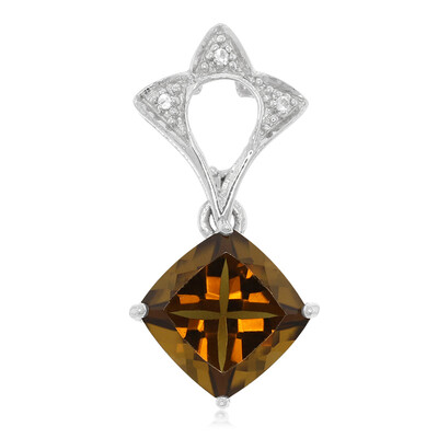 Zilveren hanger met een cognac kwarts