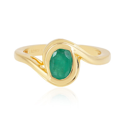 Zilveren ring met een Braziliaanse smaragd