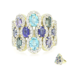 Gouden ring met Blauwe apatieten