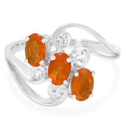 Zilveren ring met Buruti vuur opalen