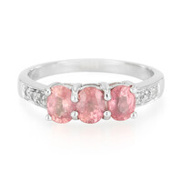 Zilveren ring met Padparadscha saffieren