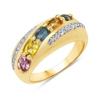 Zilveren ring met een groene saffier