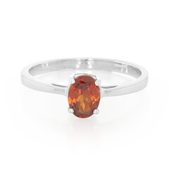 Zilveren ring met een hessoniet granaat