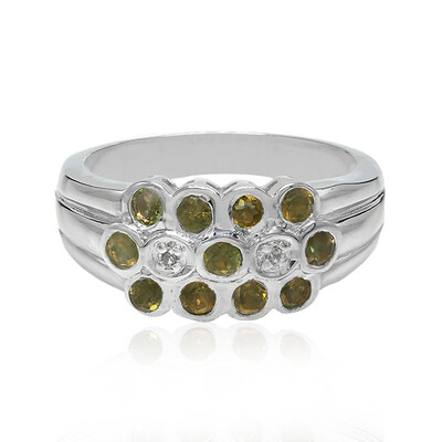 Zilveren ring met alexandrieten