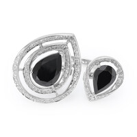 Zilveren ring met een zwarte spinel