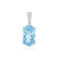 Zilveren hanger met een hemel-blauwe topaas