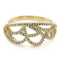 Zilveren ring met Fancy diamanten