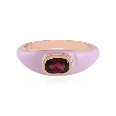 Zilveren ring met een framboos rhodoliet