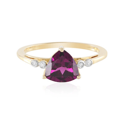 Gouden ring met een magenta granaat