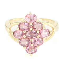 Gouden ring met Onverhitte Padparadscha Saffieren (AMAYANI)