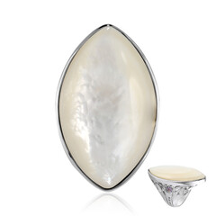 Zilveren ring met een parelmoer